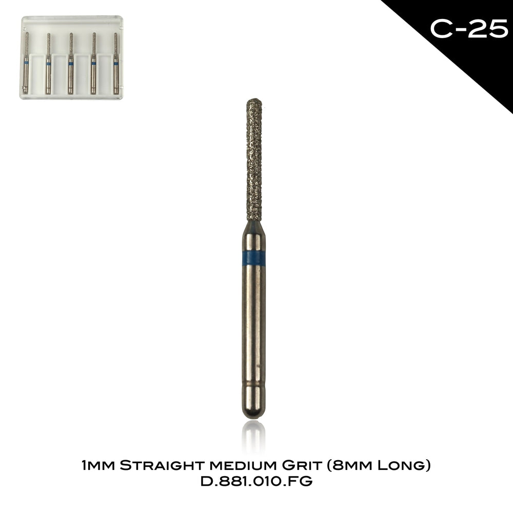 1mm Straight Medium Grit (8mm Long) C-25
