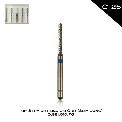 Grain moyen droit 1 mm (8 mm de long) C-25