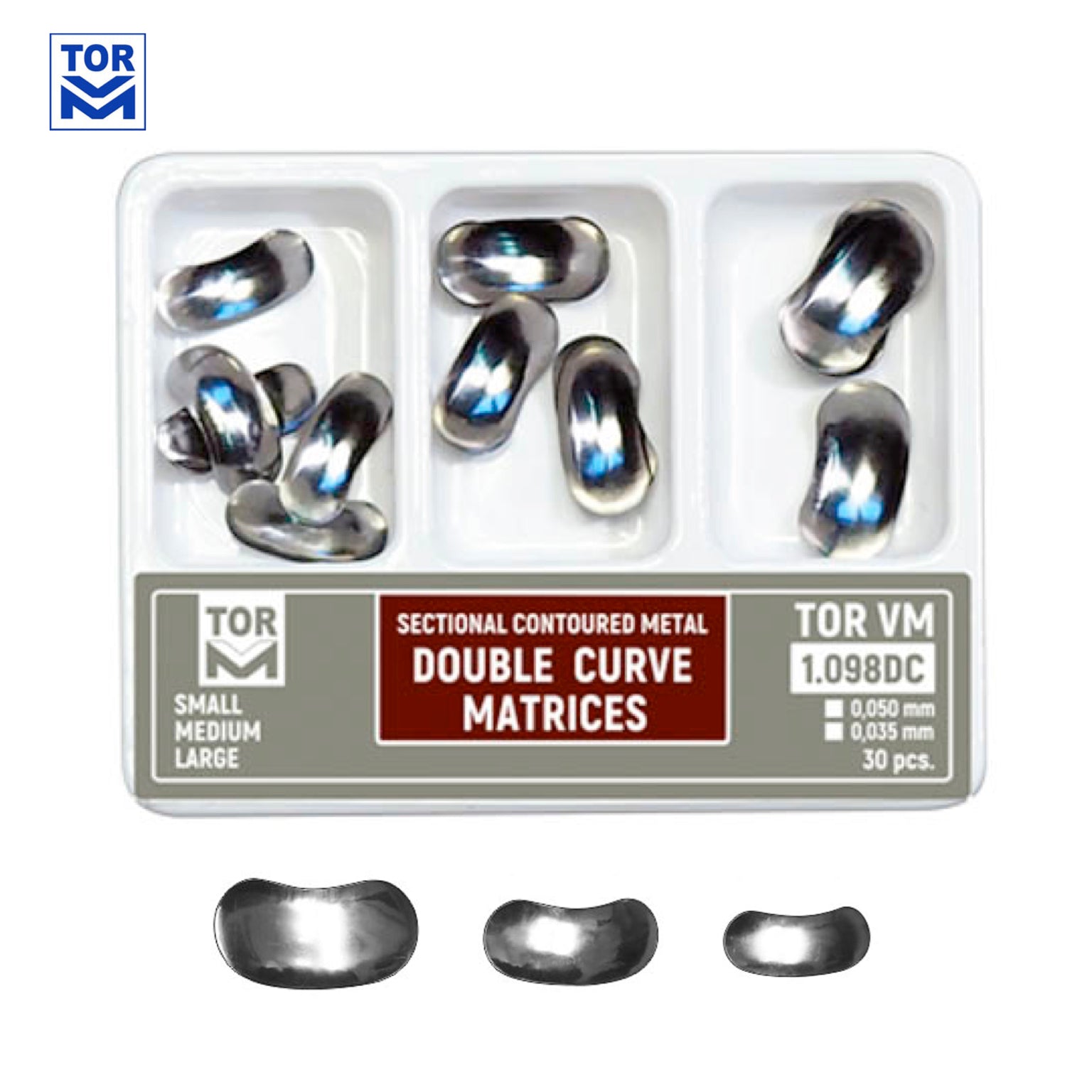 Double Curve Sectional Matrix Bands -Starter Kit (30 pcs) - Incidental
