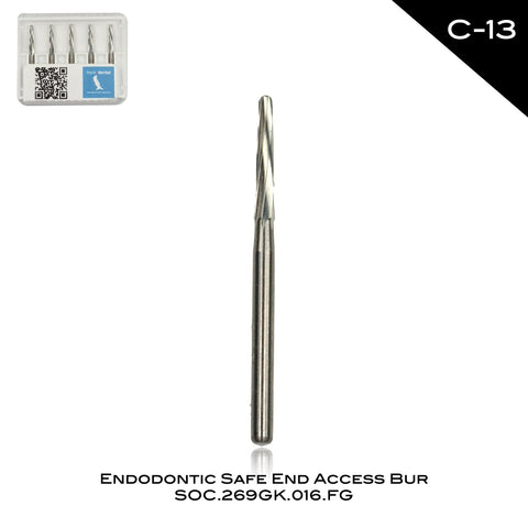 Fraise endodontique à accès sécurisé aux extrémités C-13