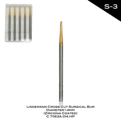 Lindemann Cross Cut Surgical Bur - Diameter 1.4mm (Zirconia Coated) - S-3