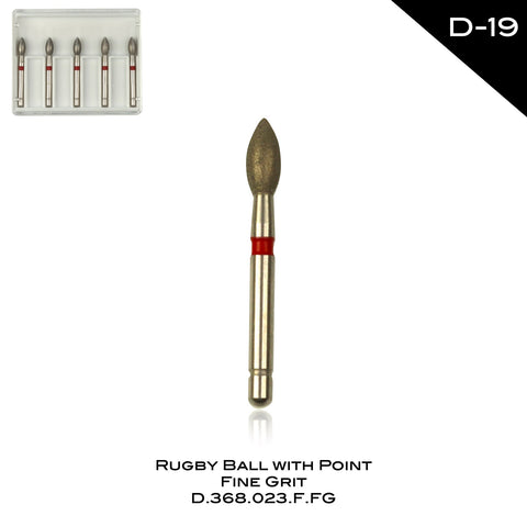 Rugby Ball with Point - Fine Grit - D-19