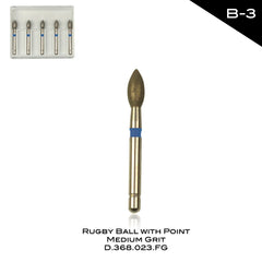 Ballon de rugby avec pointe grain moyen B-3 