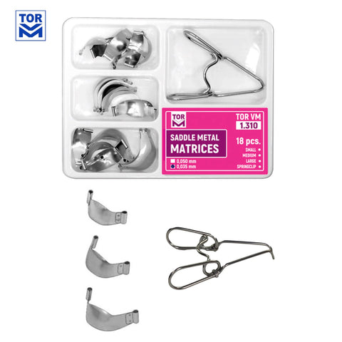 Saddle Contoured Metal Matrices (18 pcs + spring clip)