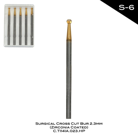 Surgical Cross Cut bur 2.3mm (Zirconia Coated) - S-6