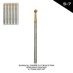 Surgical Cross Cut Bur 2.7mm (Zirconia Coated) - S-7