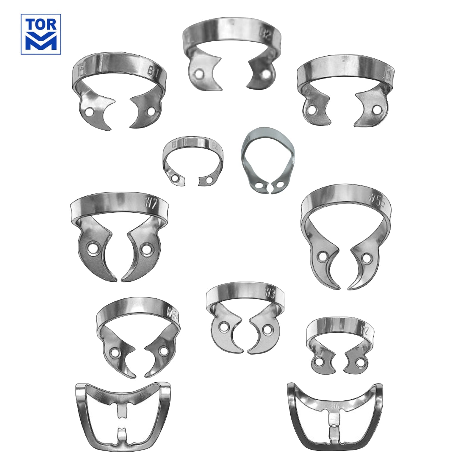 Tor VM: Wingless Rubber Dam Clamps (Silver) - Incidental
